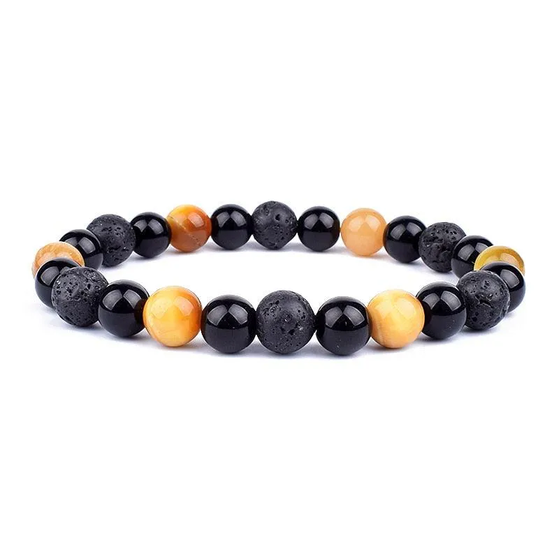 Natural Black Obsidian Hematite Tiger Eye Beads Bracelets Men for Magnetic Health Protection Women Jewelry Pulsera Hombre