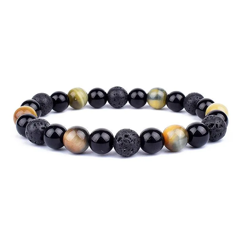 Natural Black Obsidian Hematite Tiger Eye Beads Bracelets Men for Magnetic Health Protection Women Jewelry Pulsera Hombre