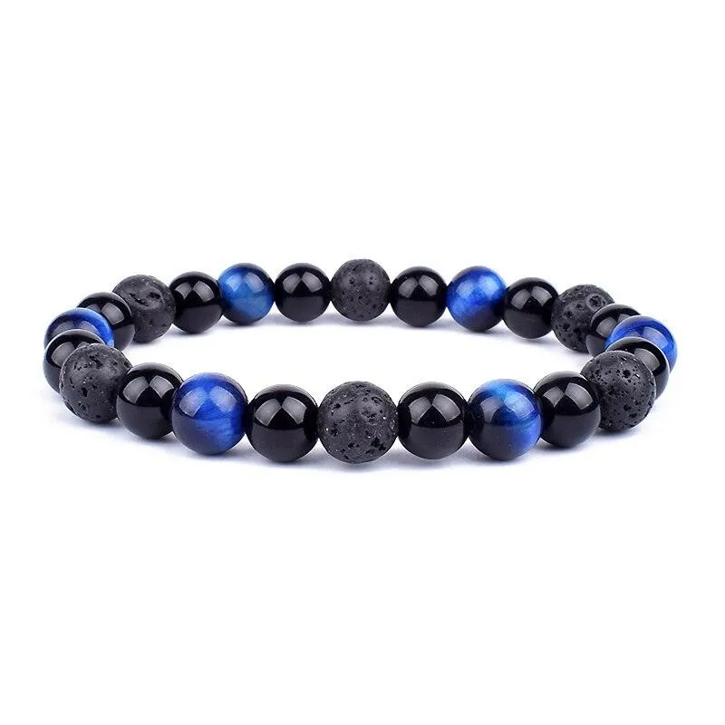 Natural Black Obsidian Hematite Tiger Eye Beads Bracelets Men for Magnetic Health Protection Women Jewelry Pulsera Hombre