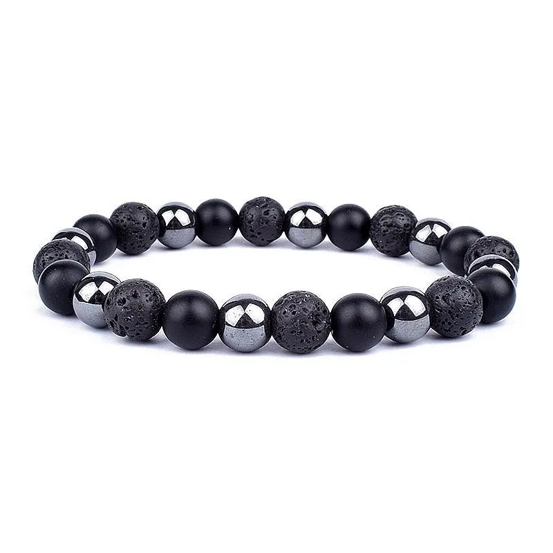 Natural Black Obsidian Hematite Tiger Eye Beads Bracelets Men for Magnetic Health Protection Women Jewelry Pulsera Hombre