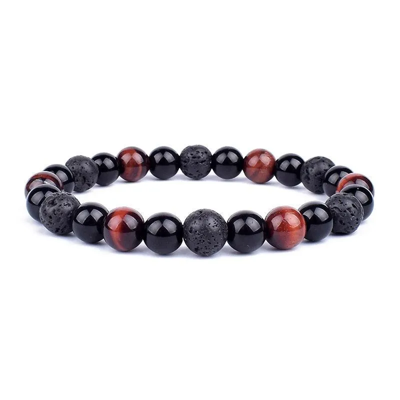 Natural Black Obsidian Hematite Tiger Eye Beads Bracelets Men for Magnetic Health Protection Women Jewelry Pulsera Hombre