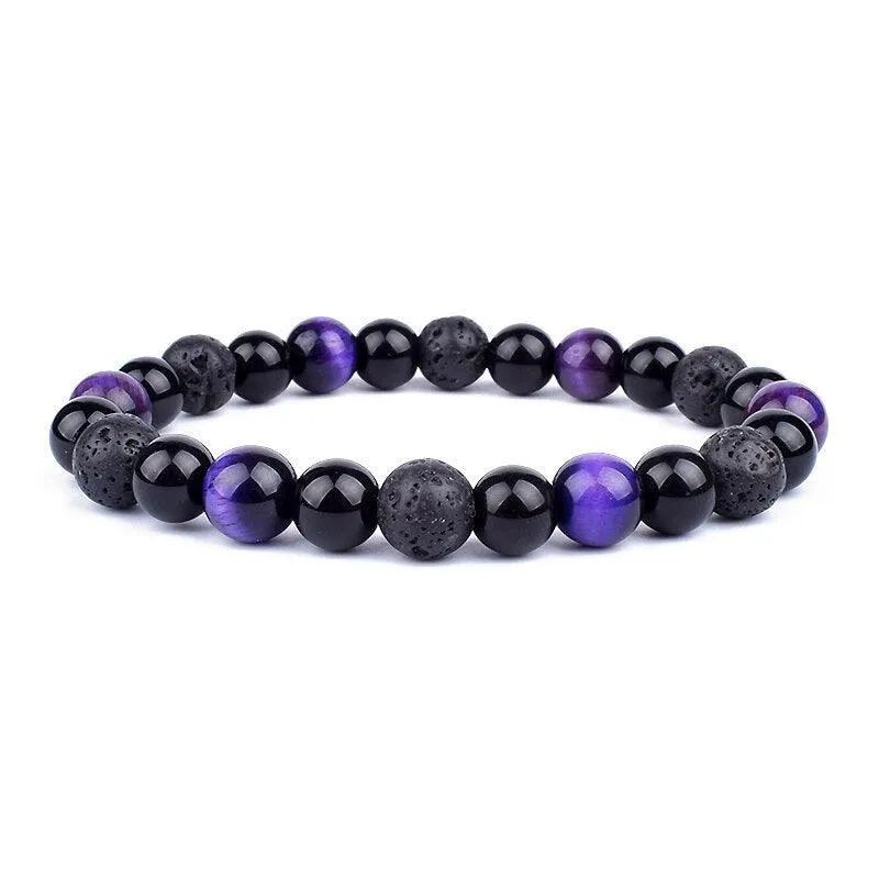 Natural Black Obsidian Hematite Tiger Eye Beads Bracelets Men for Magnetic Health Protection Women Jewelry Pulsera Hombre