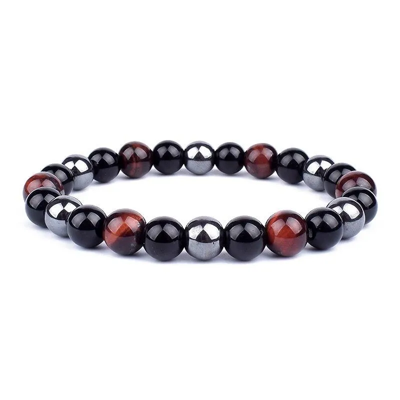 Natural Black Obsidian Hematite Tiger Eye Beads Bracelets Men for Magnetic Health Protection Women Jewelry Pulsera Hombre