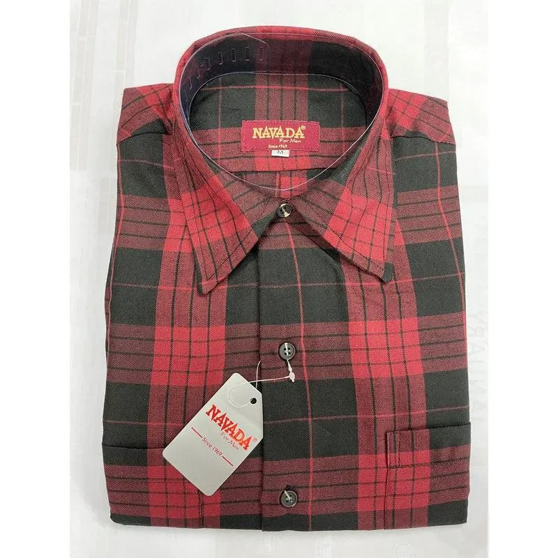 Navada Maroon Long Sleeve Formal Shirt
