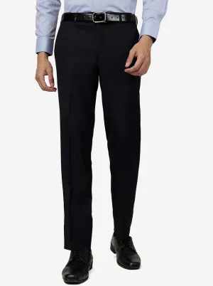 Navy Blue Solid SLIM FIT Formal Trouser | JB Studio