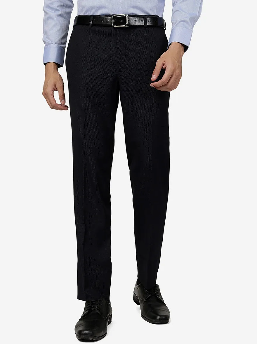 Navy Blue Solid SLIM FIT Formal Trouser | JB Studio