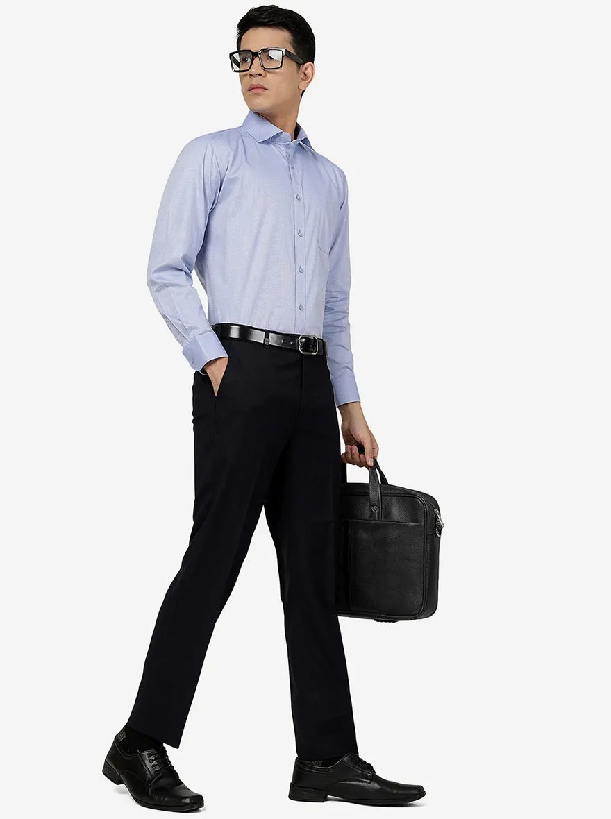 Navy Blue Solid SLIM FIT Formal Trouser | JB Studio