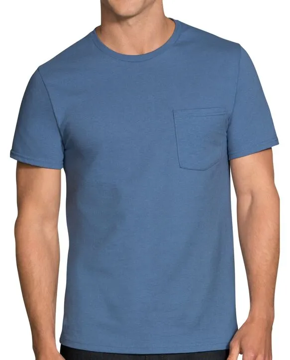 New in package! Fruit of the Loom Mens Short Sleeve Pocket T-Shirts, 6 Pack, Assorted colours, Sz XL!