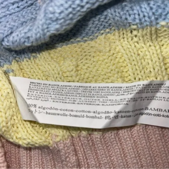 NEW Stradivarius Rainbow Fisherman Cable Knit Sweater Vest US M