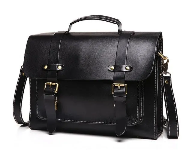 New Unisex Leather Retro Briefcase &  Messenger Bag