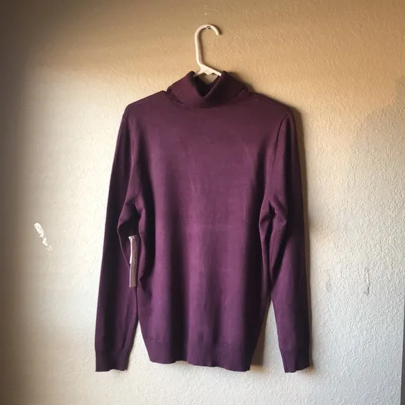 New Women’s Sweater Calvin Klein Purple Long Sleeve Turtleneck Sweater Women’s L