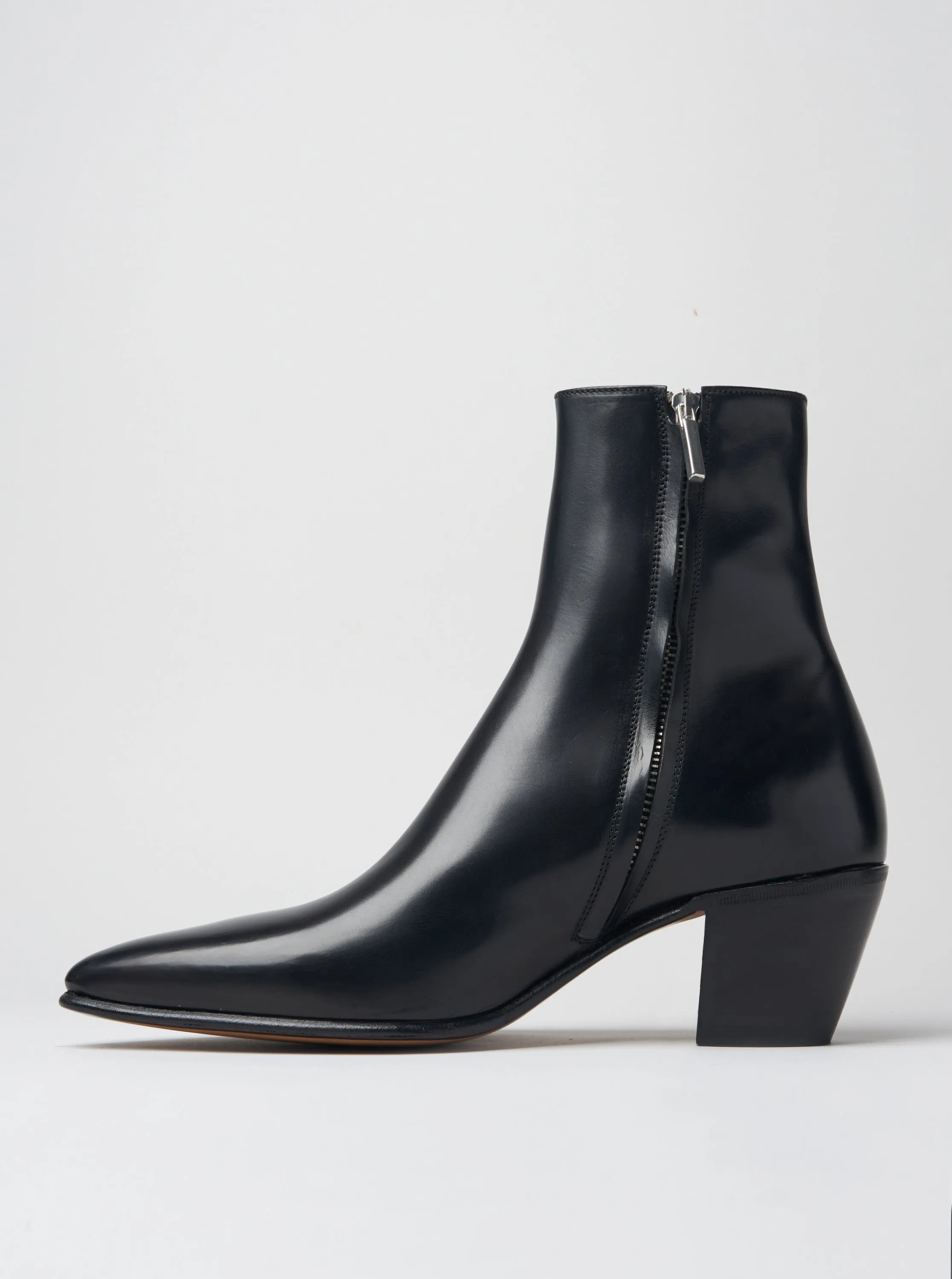 NICO 60MM ANKLE BOOT IN BLACK CALFSKIN - Woman