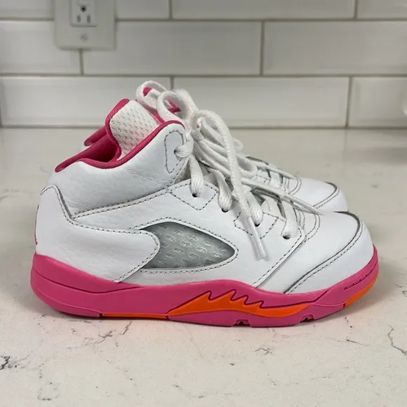 Nike Air Jordan 5 Retro (TD) 'Pinksicle' White Pink Kid’s Size 9C 725172-168