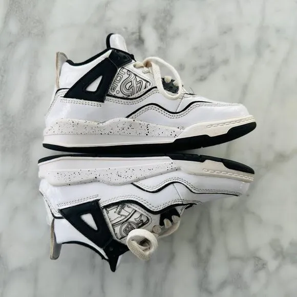 Nike Air Jordan Retro 4 SE PS DIY Kids 12 Child Mid Dunk Black White #DC4100