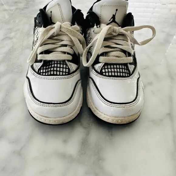 Nike Air Jordan Retro 4 SE PS DIY Kids 12 Child Mid Dunk Black White #DC4100