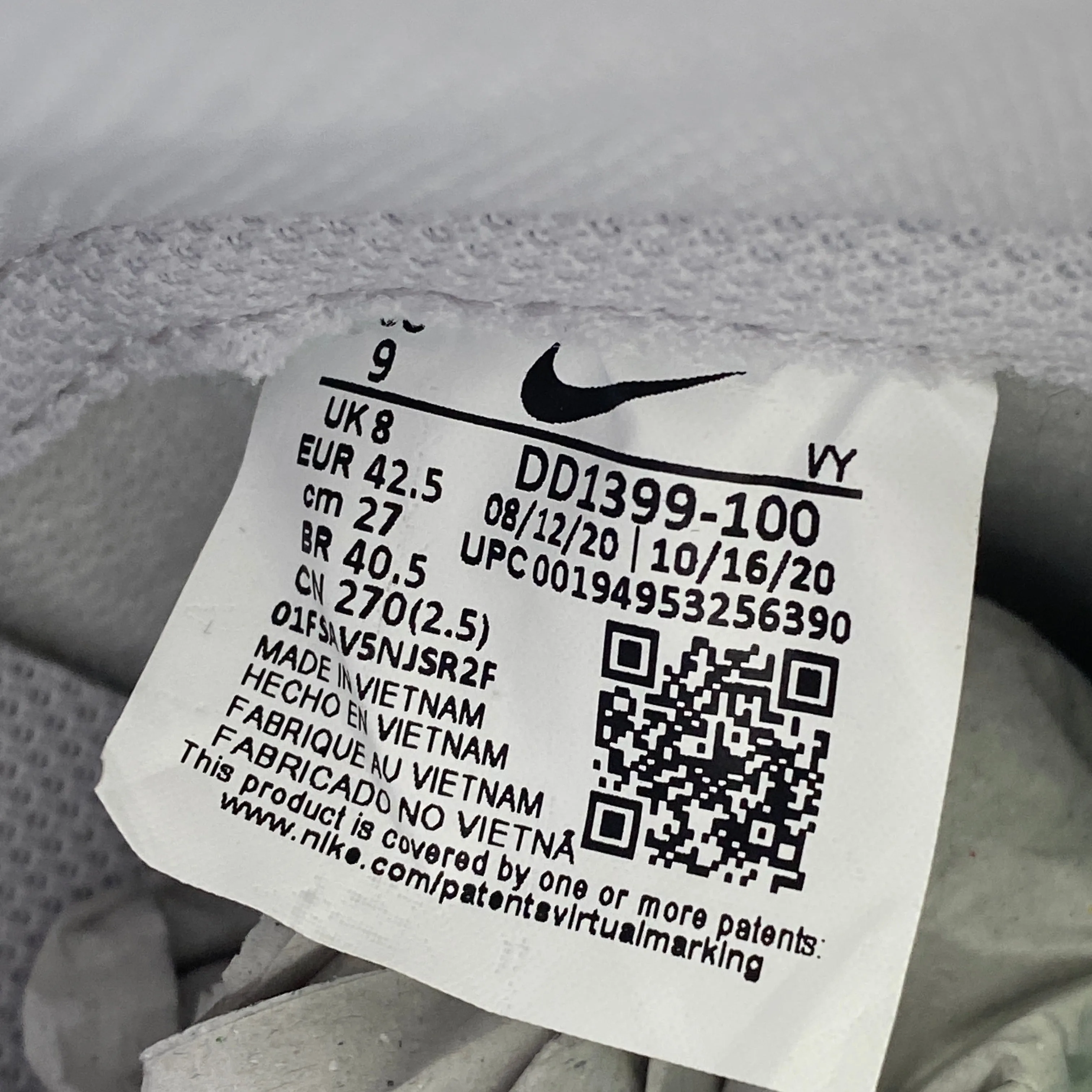 Nike Dunk High Retro "Vast Grey" 2021 New Size 9