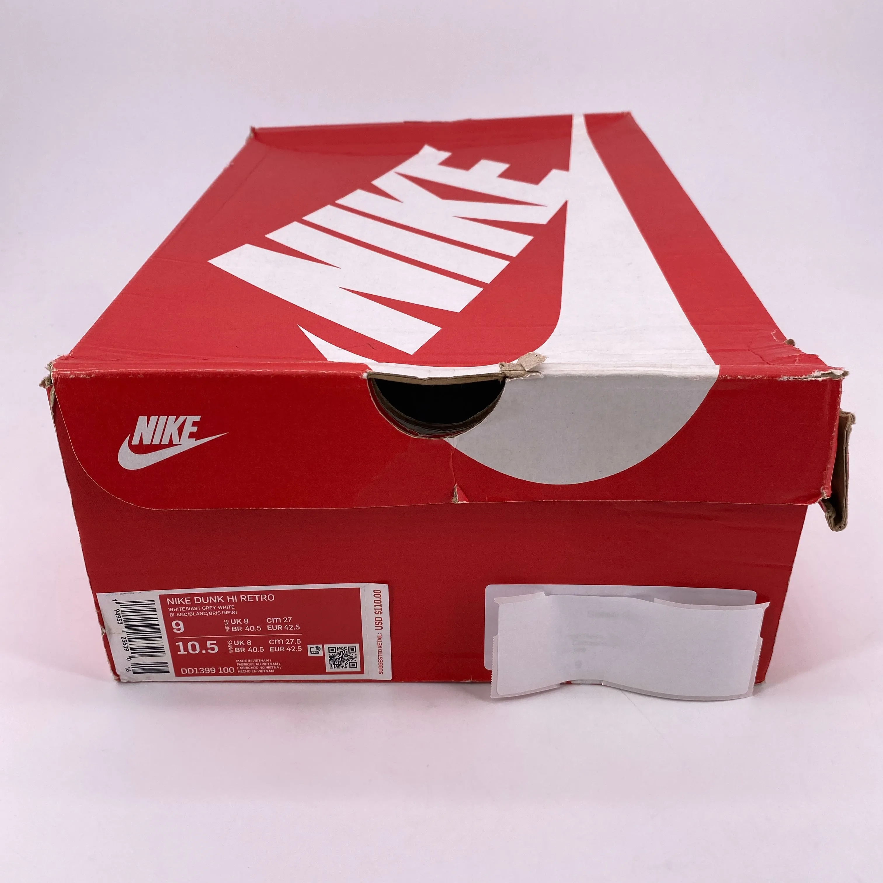 Nike Dunk High Retro "Vast Grey" 2021 New Size 9