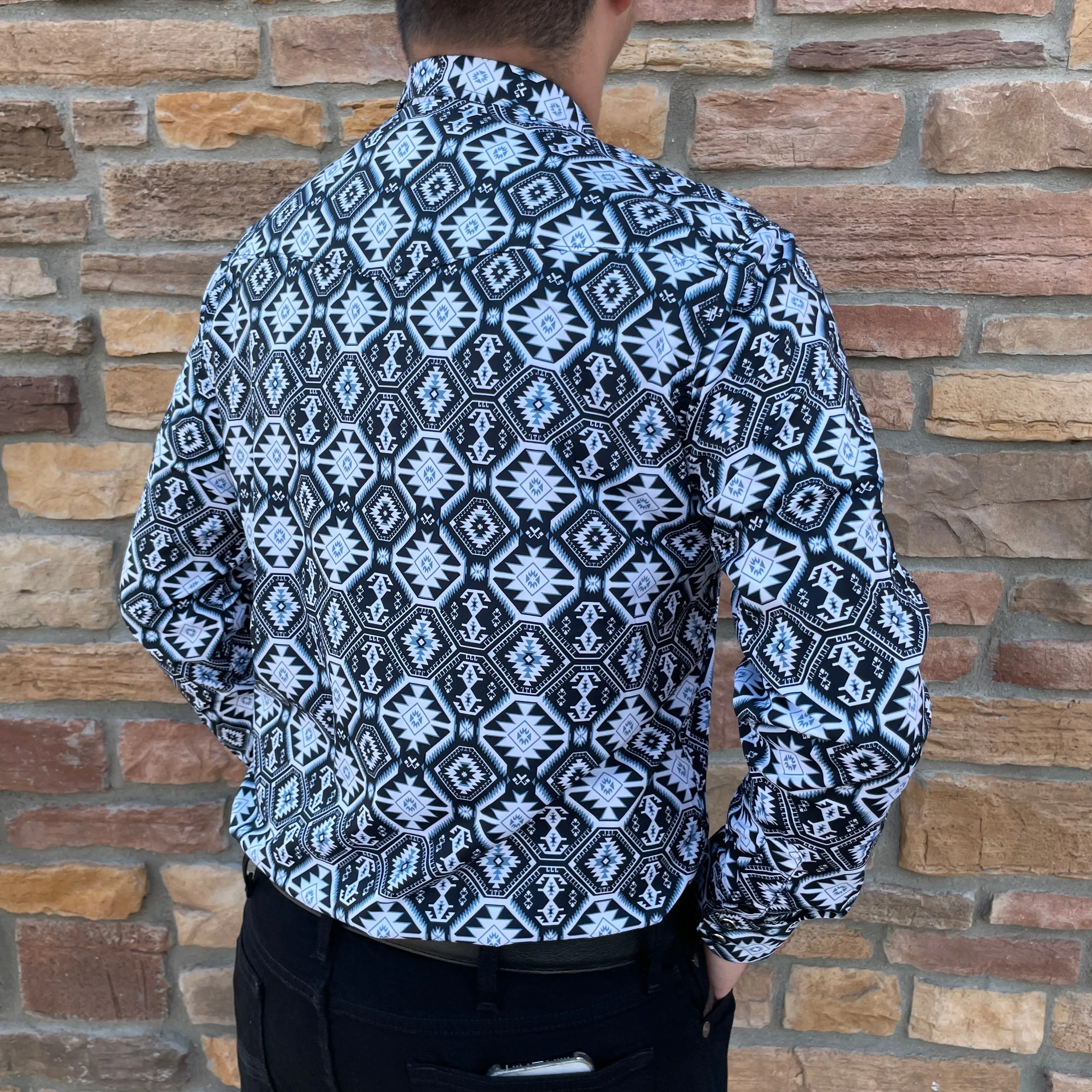 Niko Aztec Black/Turquoise Shirt