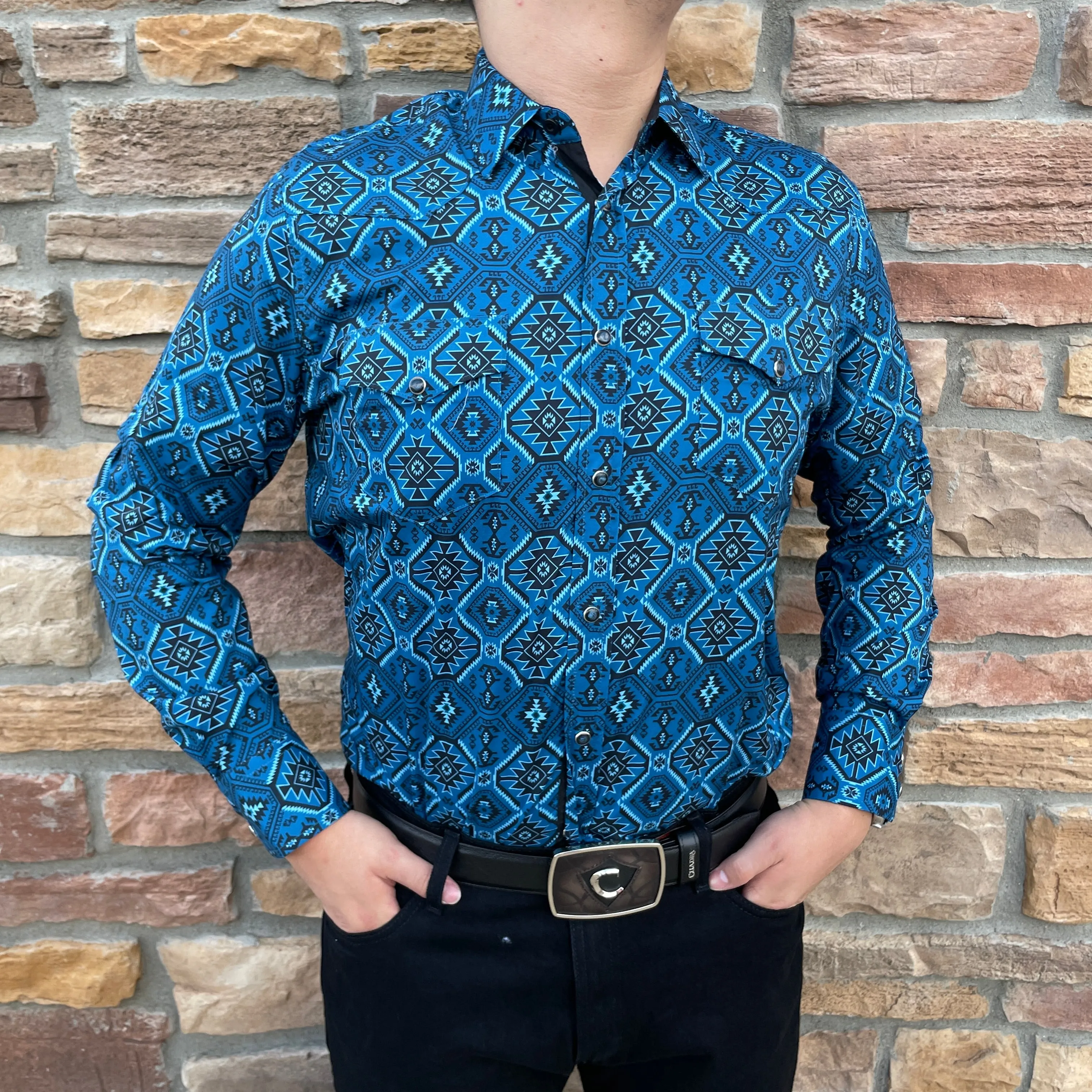 Niko Aztec Teal Shirt