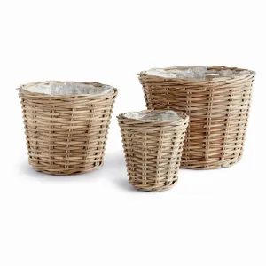 Normandy Tapered Basket Planters, Set Of 3