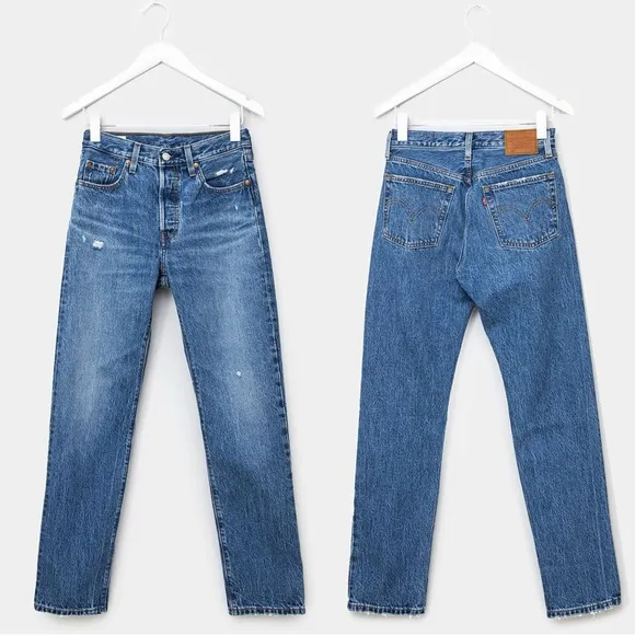 NWT Levi’s 501 Distressed Jeans in Athens Dark W30 X L30
