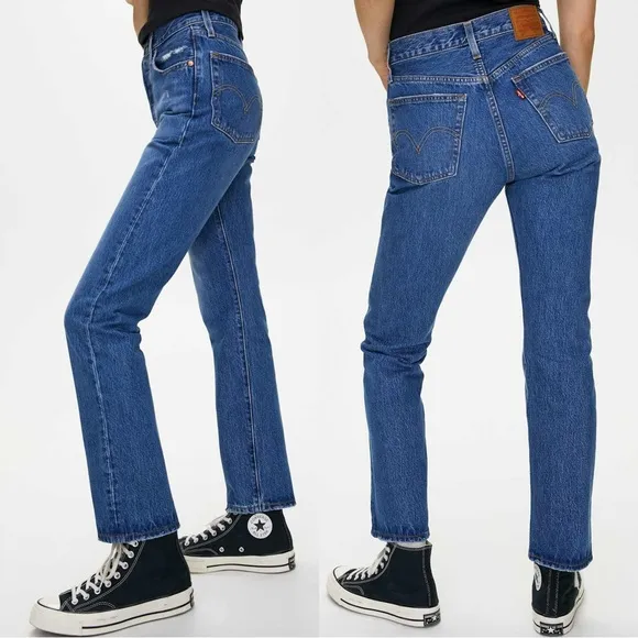 NWT Levi’s 501 Distressed Jeans in Athens Dark W30 X L30