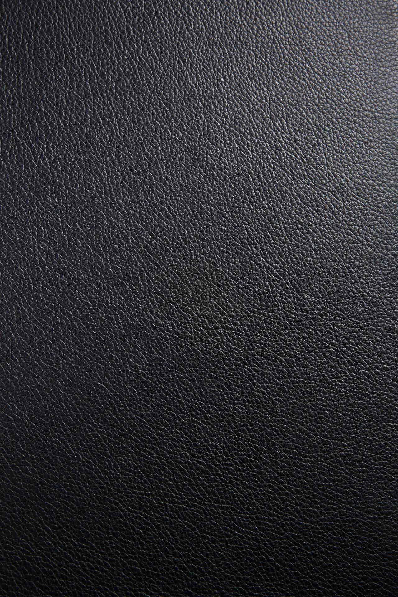 Oak Bok Black Dining Chair - Black Leather - Varnished