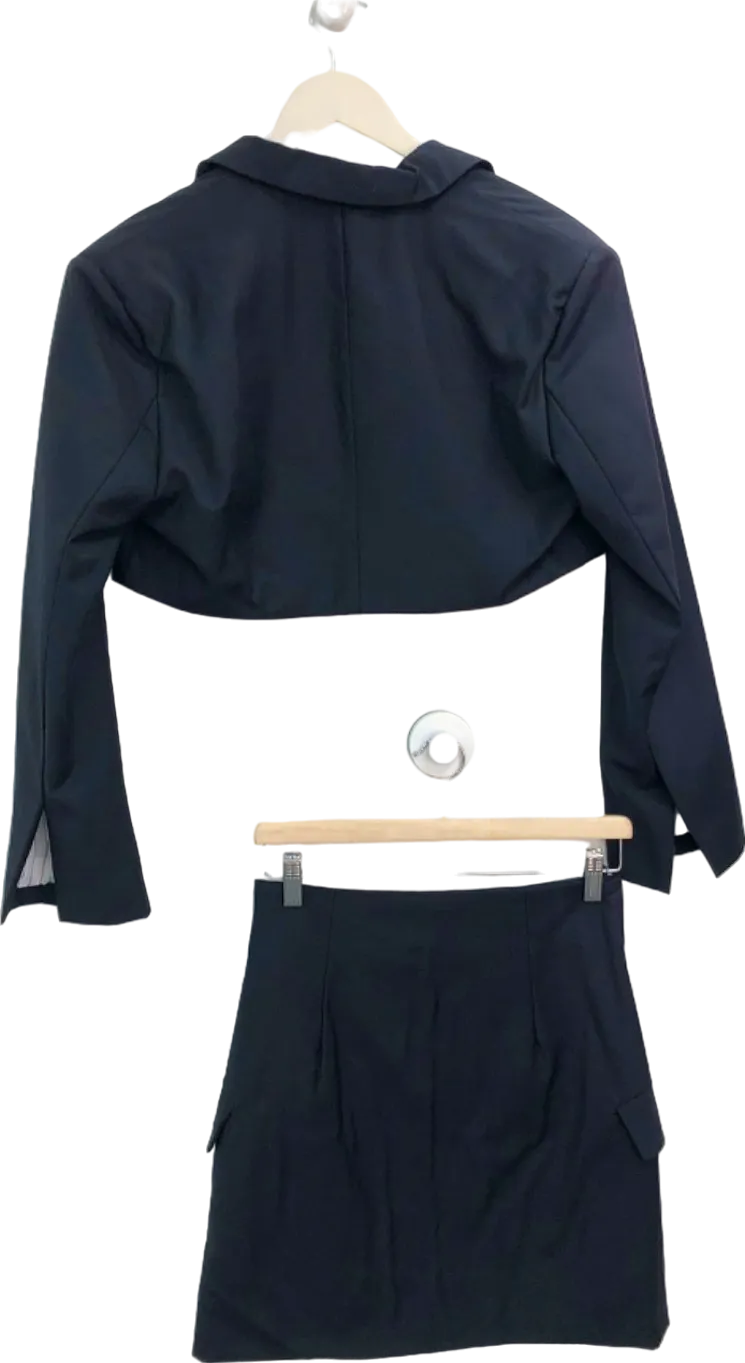 OHHEYGIRL Black Cropped Blazer and Skirt Set UK M
