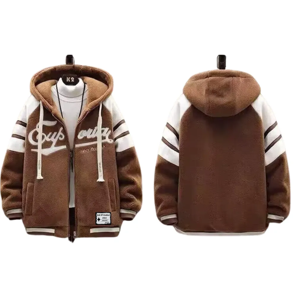 OOC' Casual Vintage Sherpa Hooded Coat
