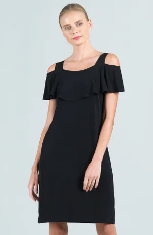 Open Shoulder Ruffle Neckline Dress