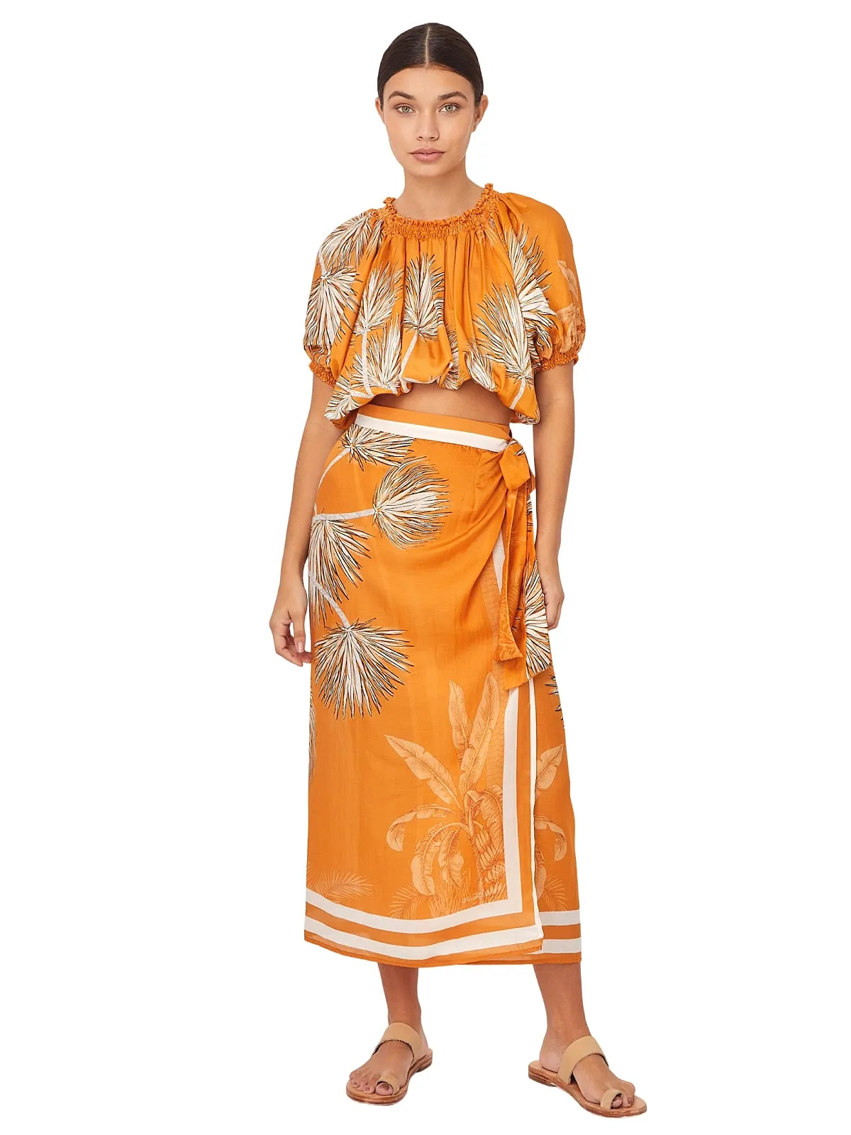 Orange 527 Wrap Skirt