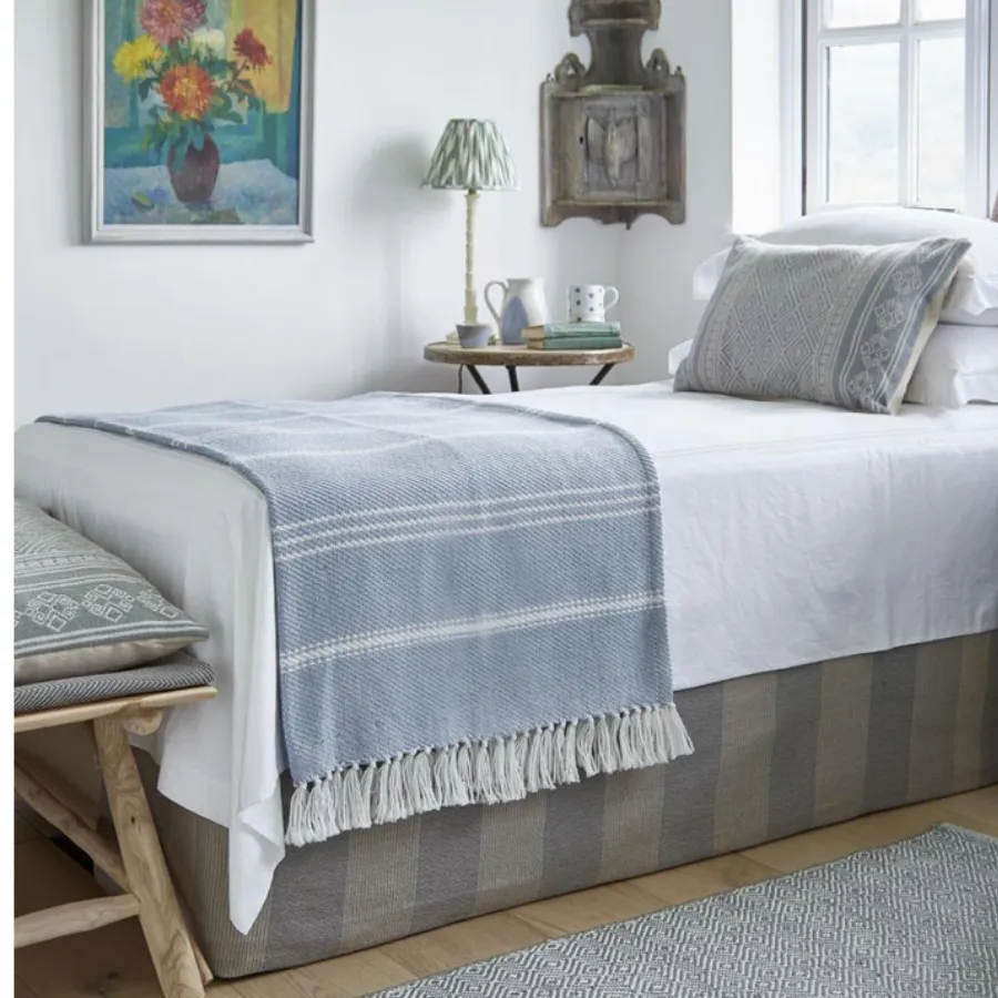 Oxford Stripe  Blanket  - Lavender-Weaver Green