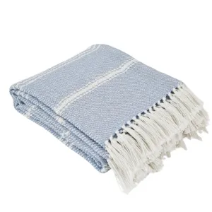 Oxford Stripe  Blanket  - Lavender-Weaver Green
