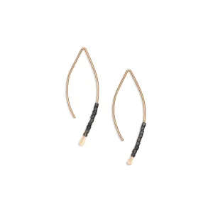 Oxidized Bead Crescent Earrings