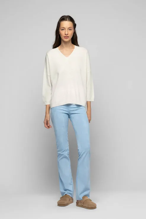 PAVA WOOL CASHMERE SWEATER - WHITE