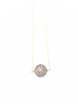 Pave Diamond Ball Necklace