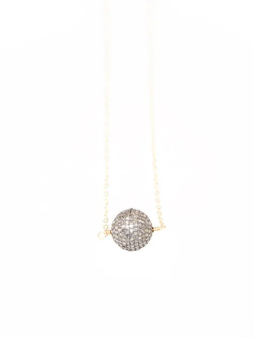 Pave Diamond Ball Necklace