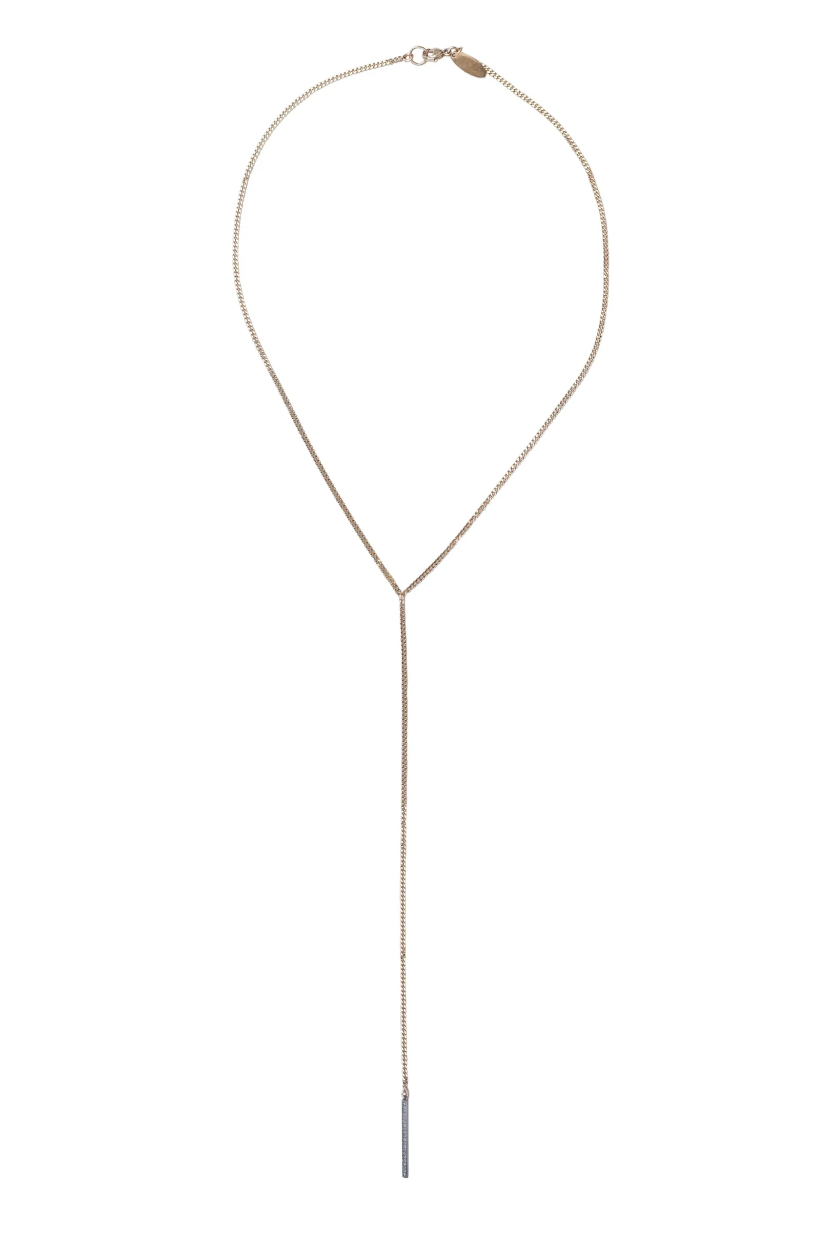 Pave Diamond Bar Lariat