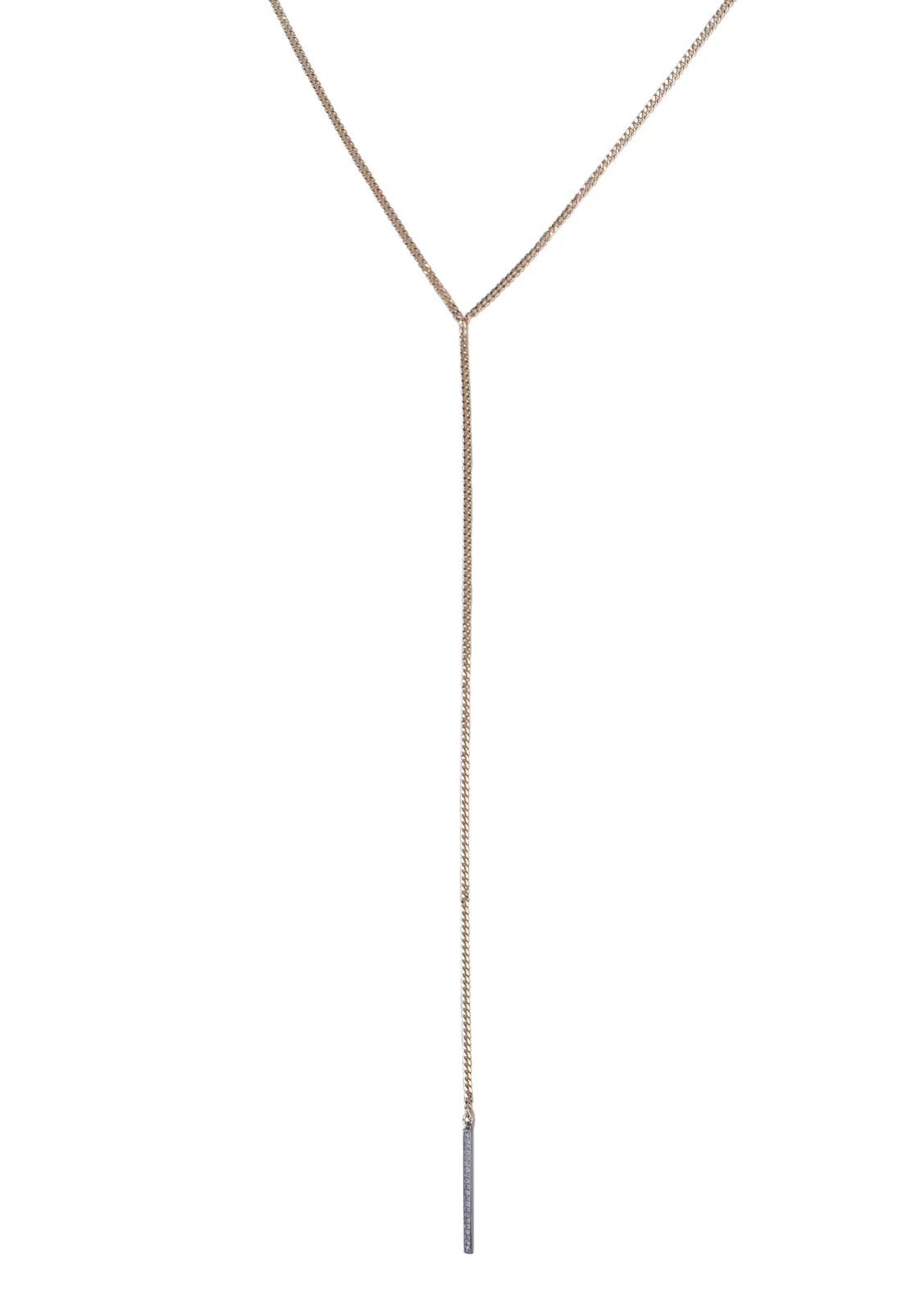 Pave Diamond Bar Lariat