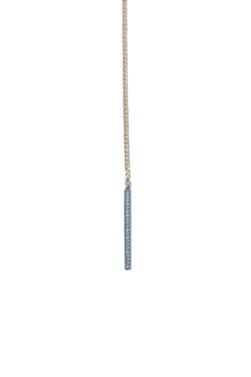 Pave Diamond Bar Lariat