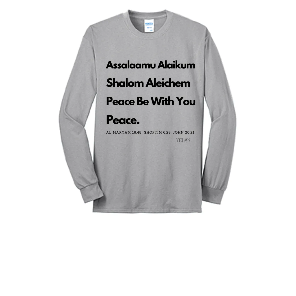 Peace & Blessings Men's Long Sleeve Tee - Interfaith Message