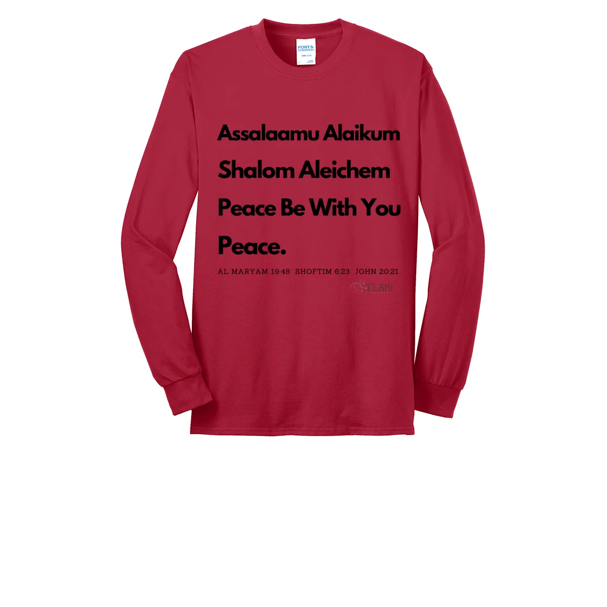 Peace & Blessings Men's Long Sleeve Tee - Interfaith Message