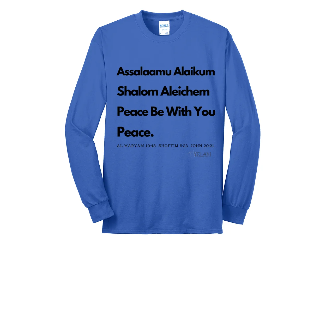 Peace & Blessings Men's Long Sleeve Tee - Interfaith Message
