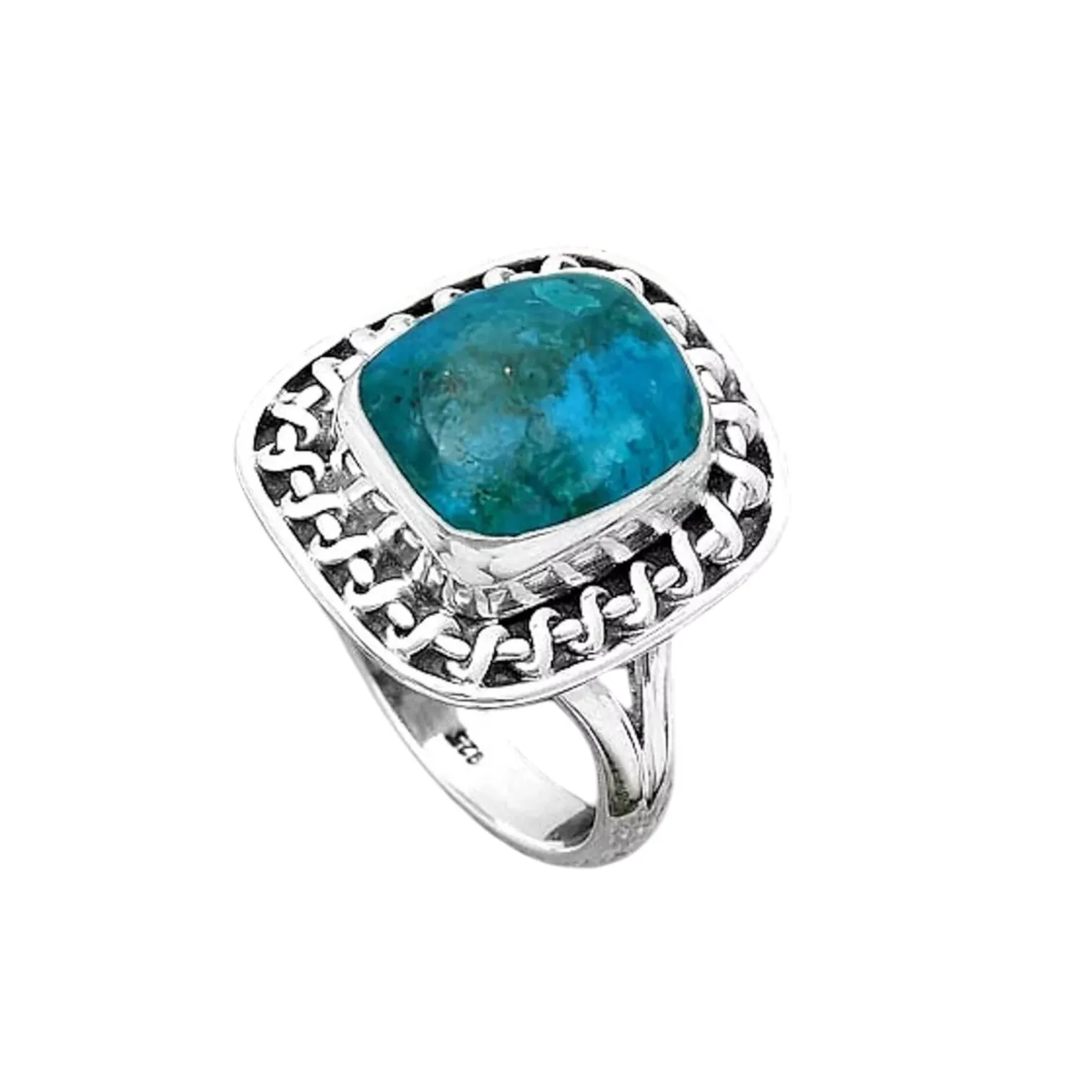 Peruvian Opalina Solid 925 Sterling Silver Ring 7.5