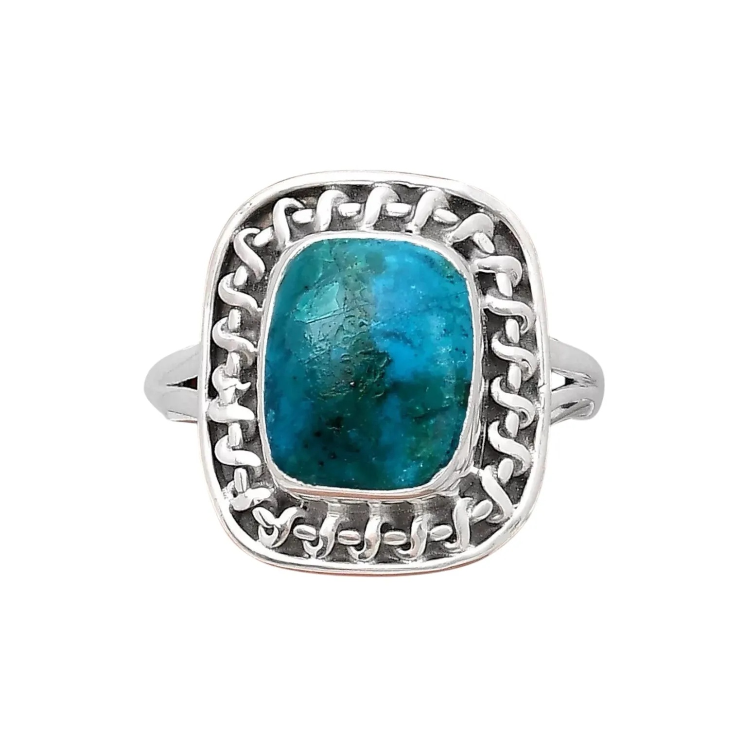 Peruvian Opalina Solid 925 Sterling Silver Ring 7.5