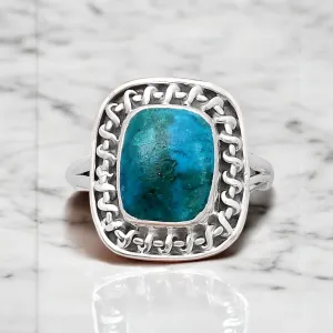 Peruvian Opalina Solid 925 Sterling Silver Ring 7.5