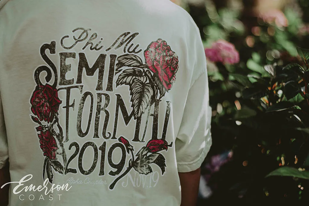 Phi Mu Floral Semi Formal T-shirt