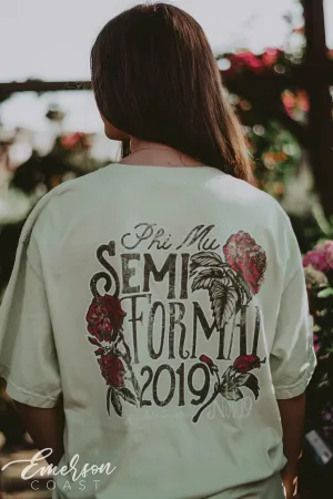 Phi Mu Floral Semi Formal T-shirt