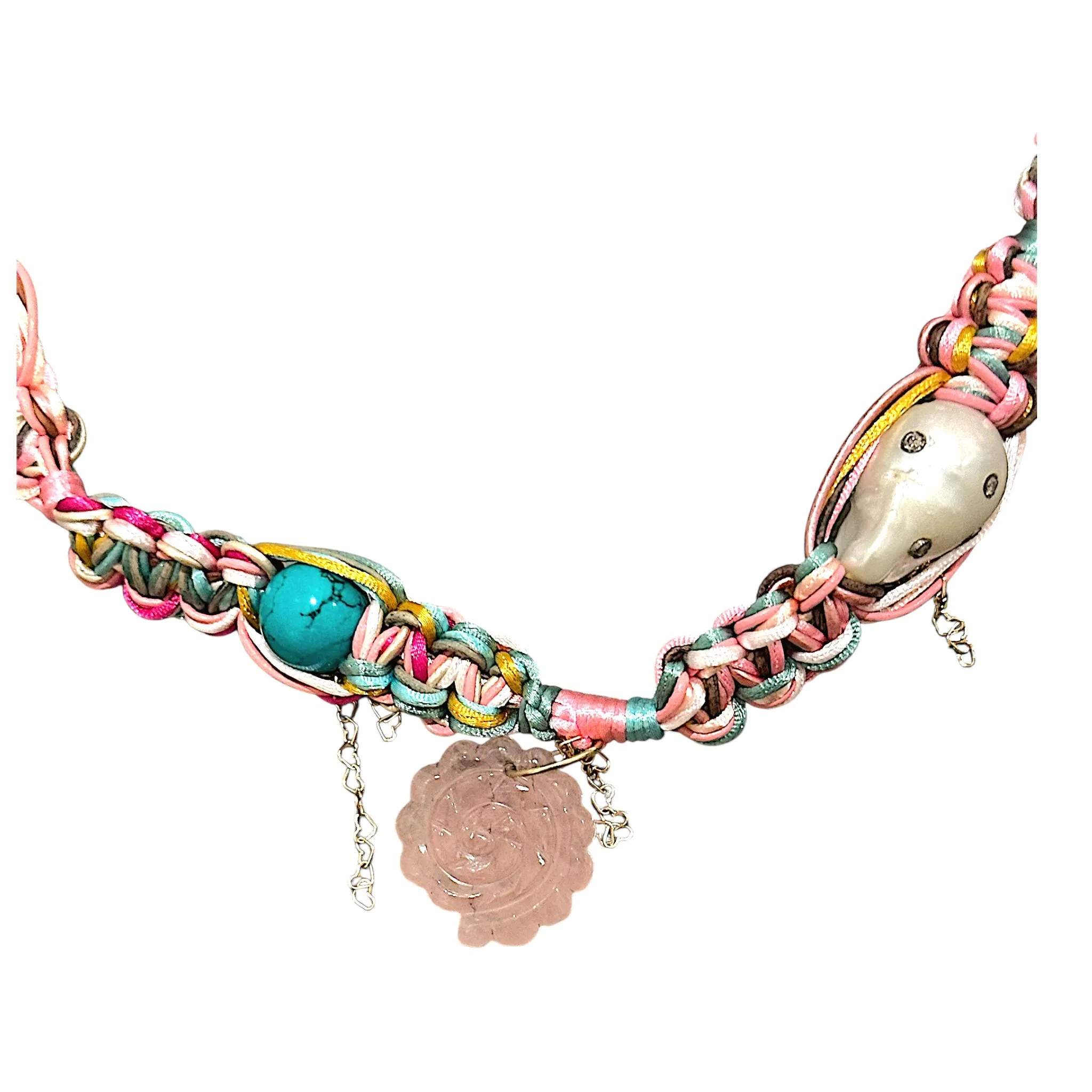 PINK BARBIE SEASHELL DELUXE DIAMOND ROCKSTAR NECKLACE