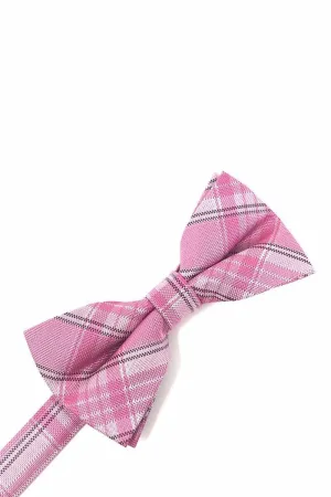 Pink Madison Plaid Kids Bow Tie